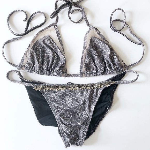 trejoa Other - Trejoa Swimwear • Geometric Mesh Beaded Bikini